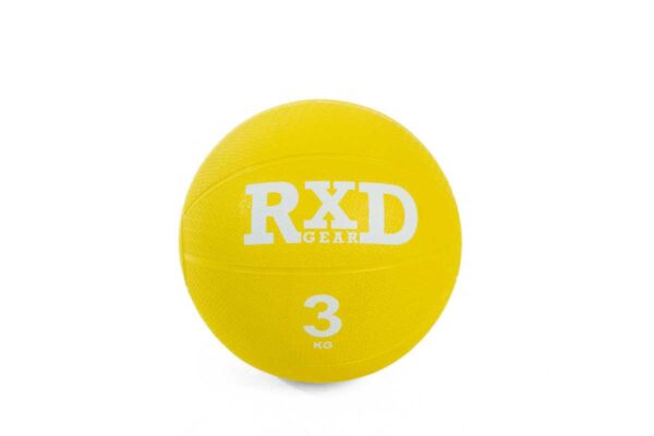 Rubber medicine ball 3kg geel