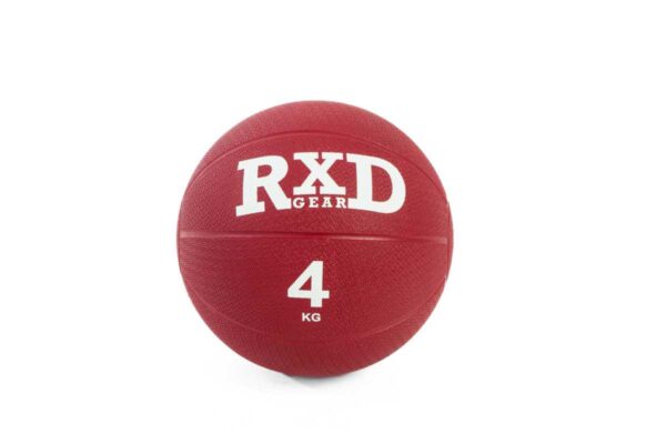 Rubber medicine ball 4kg rood