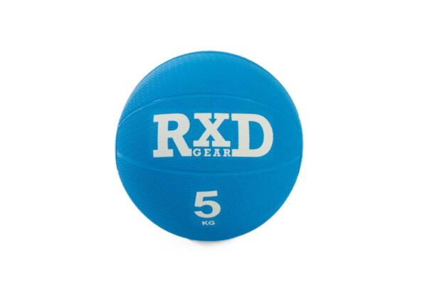 Rubber medicine ball 5kg blauw